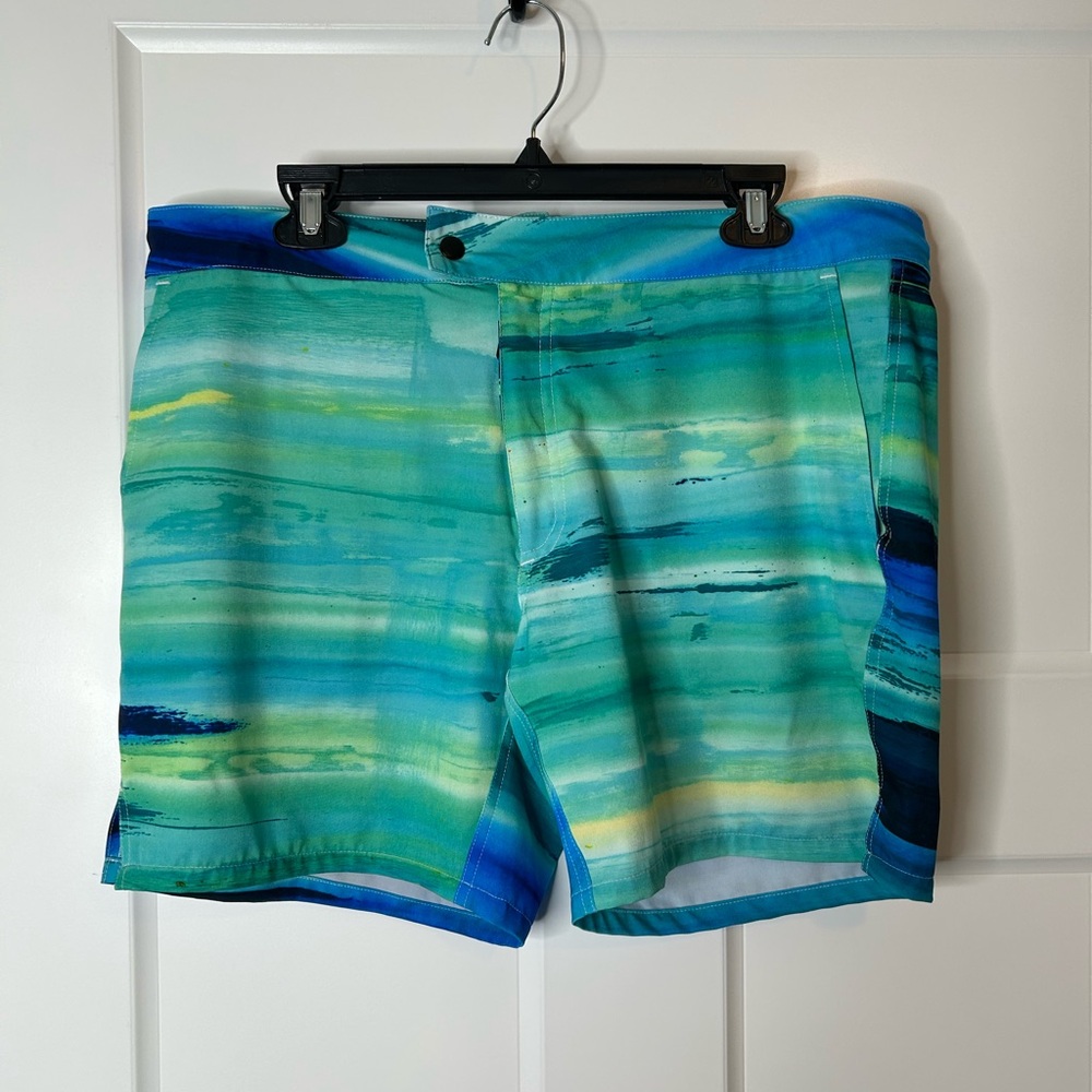 Goodlife Men’s Size 36 Tropical Print Board Style Shorts Blue Green 4182